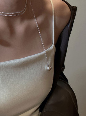 一款多戴极简双圆球长款项链腰链女小众高级感时尚百搭颈链毛衣链