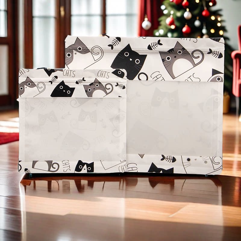 白牛皮纸包装袋内裤袜子自封儿童衣服卡通透明开窗打底裤100