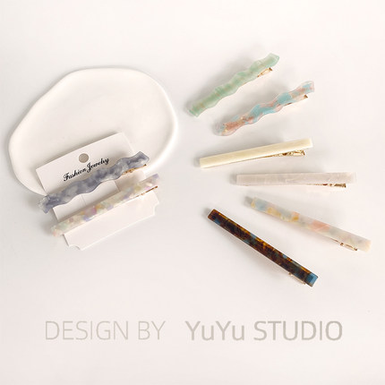 精致醋酸长款一字夹发卡女后脑勺夹子头饰发饰气质发夹边夹侧边