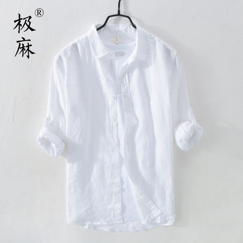清新防晒长袖亚麻衬衫