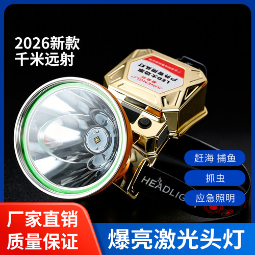 2026新款充电式LED头灯强光远射防水头戴式照明灯500流明户外