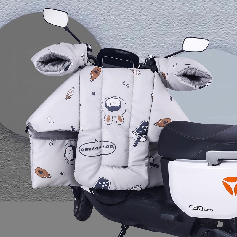 电动车冬季挡风被加绒加厚分体电瓶摩托车保暖防水挡风冬款可折叠