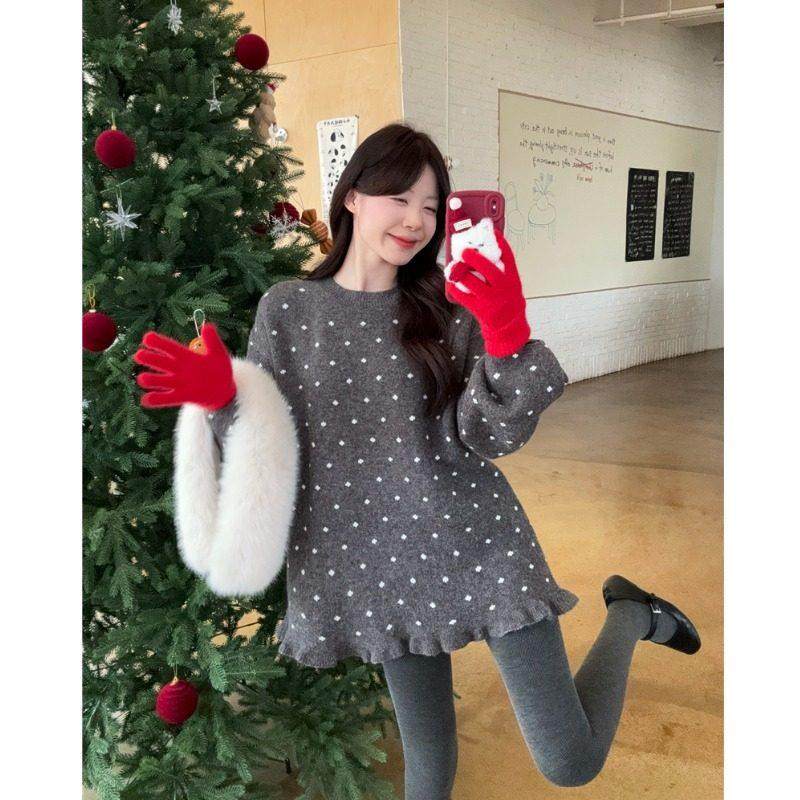 孕妇套装秋冬新款甜美风波点木耳边毛衣连衣裙加厚打底裤袜两件套,孕妇装/孕产妇用品/营养,连衣裙,淘宝优惠券,粉丝福利购,淘宝优惠卷