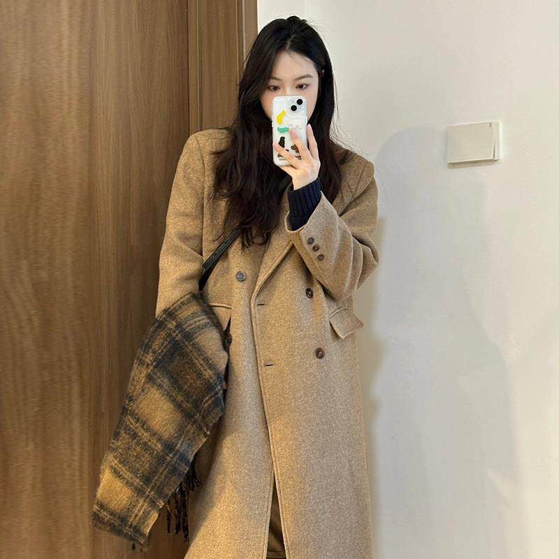 高级感西装毛呢外套女小个子2025秋冬新款赫本风正肩加厚呢子大衣,运动/瑜伽/健身/球迷用品,广场舞套装,淘宝优惠券,粉丝福利购,淘宝优惠卷