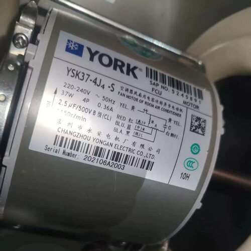 YORK原装正品约克电机YSK37-4J4-S空调风扇用电动机马达FAN MOTOR