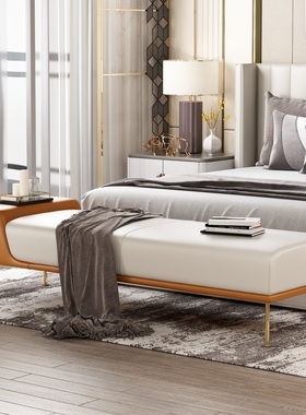 李太轻奢床尾凳卧室床前边凳客门厅换鞋网红现代酒店公寓样板房间