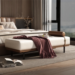 沙发床尾凳床踏换鞋凳客厅脚踏皮长凳卧室酒店公寓样板房间服装店