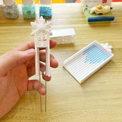 无用出品 拼豆专用豆笔双针1.2MM豆铲工具三件套60拼豆镊子省力