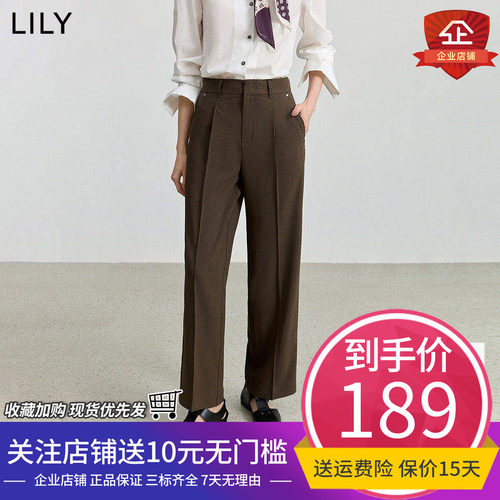 通勤长裤Lily/丽丽复古自然腰