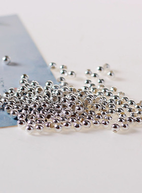 创意手工diy制作成人材料包串珠古银合金散珠学生4mm光珠孔2mm