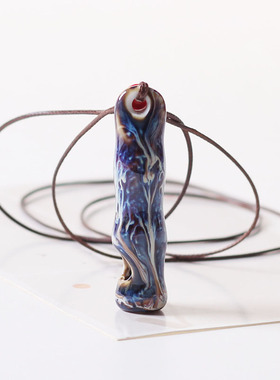 可吹响陶瓷黑色窑变竹子口哨项链