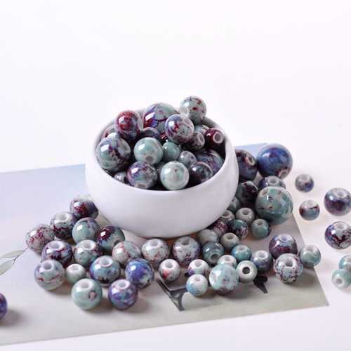 diy材料包手链陶瓷窑变散珠