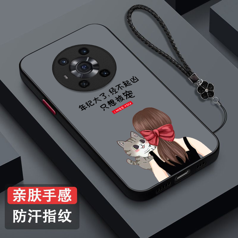 适用荣耀 Magic3pro手机壳ELZ-AN10女神气质风容耀migac3Pro保护套Magic3pro全包防摔女款磨砂半透明奢华