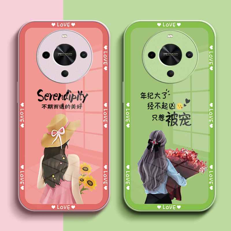 适用华为畅享70x手机壳BRE-AL80玻璃壳bre—al80新款BRE-AL80保护套潮女网红时尚个性奢华