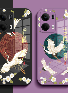 适用oppo Reno13pro手机壳PKK110钢化玻璃壳Ren013pro中国风Rneo13pr0保护套PKK1l0小清新reon13pro玻璃套