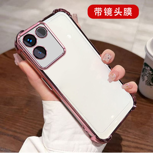 S17e气囊防摔Viv0S17e透明 镜头全包vovo 适用vivo S17e手机壳V2285A自带镜头膜vlvoS17e镜头保护套voviS17e