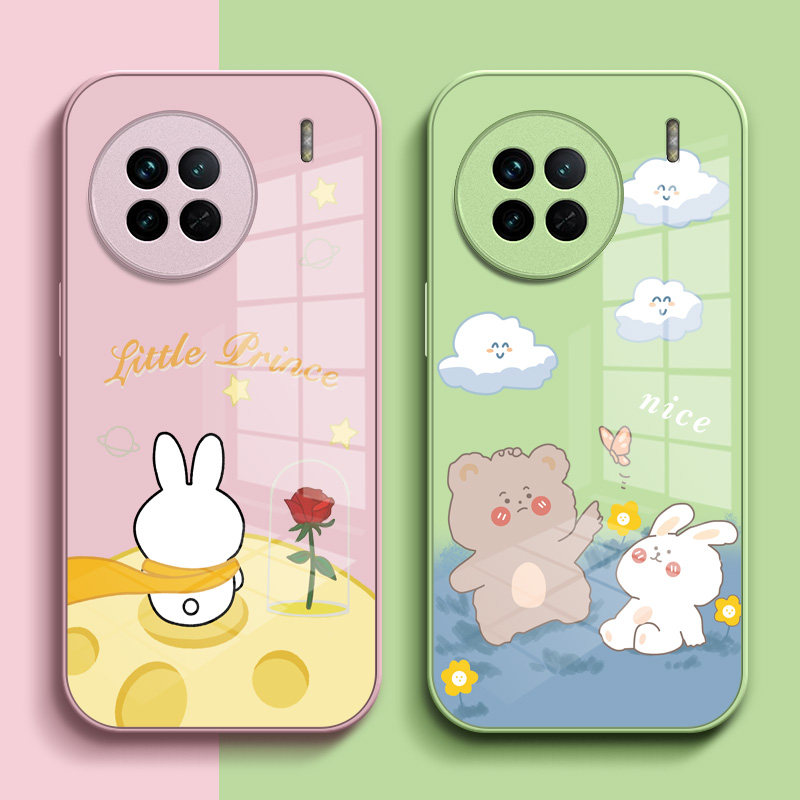 适用vivoX90手机壳V2241A套子vlvo x90可爱x90外套vovix外壳vixox90玻璃vovox90保护套Vivio×90全包卡通女孩