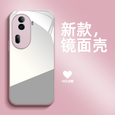 适用oppoReno11手机壳PJH110带镜子ren011镜面PJHl10保护套rneo1l简约Reon 11补妆镜roneL1高颜值化妆镜女款