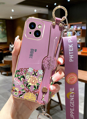 适用iphone15手机壳A3092可斜挎iPhine15腕带Iphnoe15保护套苹果l5全包pingg15防摔iphne15硅胶爱疯15背带