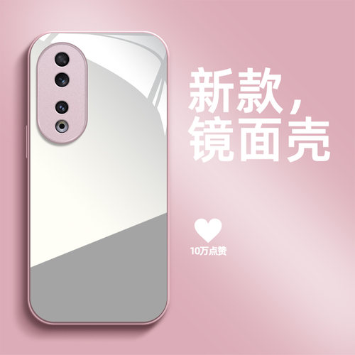 适用荣耀90pro手机壳REP-AN00带镜子HONOR9opro镜面90pro保护套荣誉90pr0简约补妆镜高颜值化妆镜女款防摔