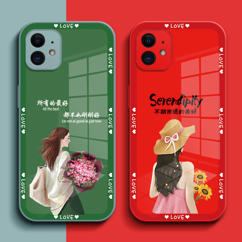 适用iphone 12手机壳A2404玻璃壳Pgl2保护套iph0ne12全包i12女款Ipone12奢华iphoe12高级感萍果12个性A24o4