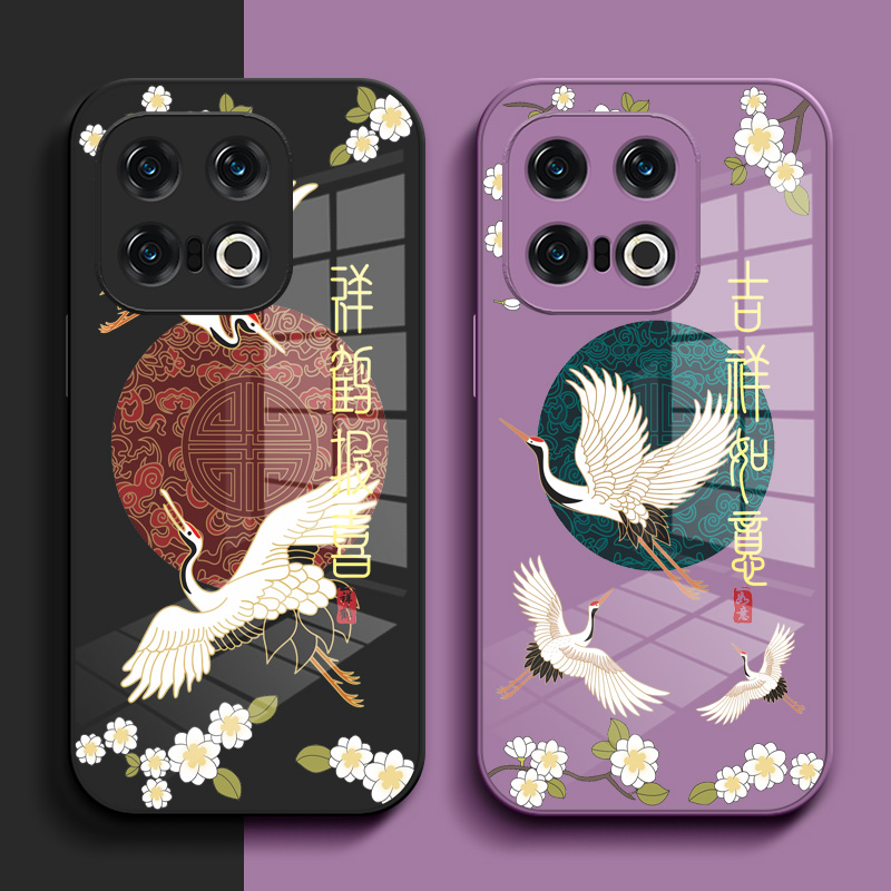 适用iqoo 13手机壳V2408A钢化玻璃壳Ipoo13中国风Viv0Ioqo13保护套vivio爱酷L3小清新Iqqo13玻璃套13国潮