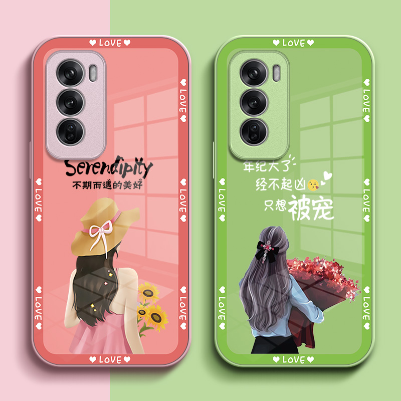 适用oppo Reno12手机壳PJV110玻璃壳Rneo 12。硬壳ronel2女款PJV1l0保护套Ren012全包Reon12奢华高级感