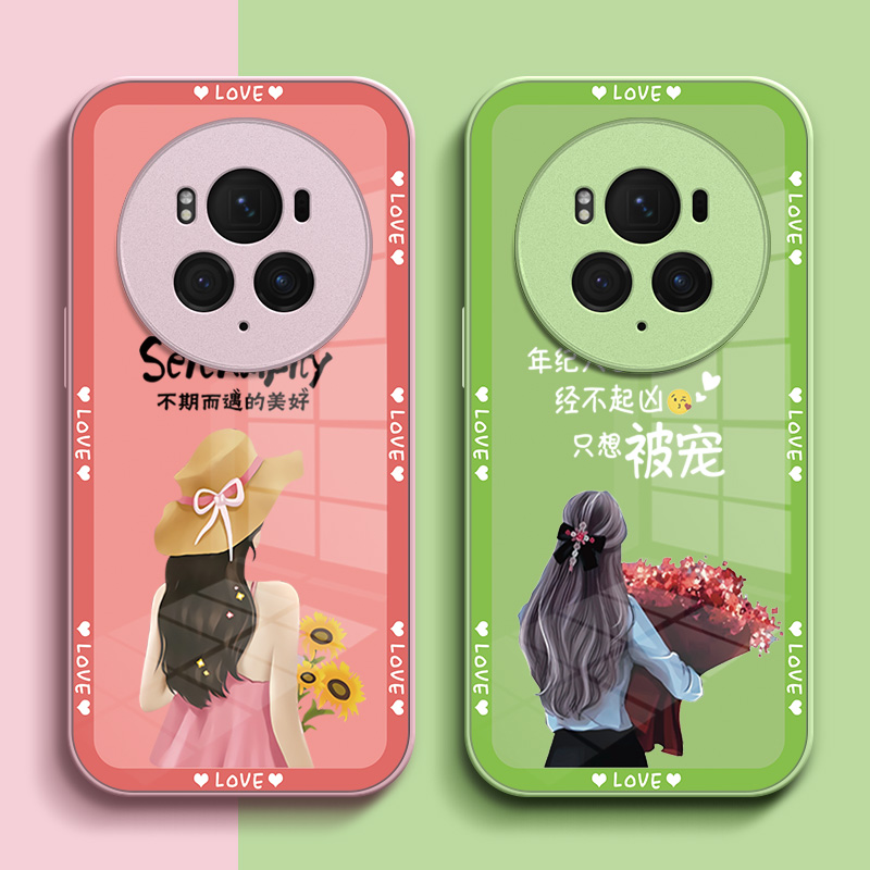 适用荣耀 Magic6pro手机壳BVL-AN16玻璃壳荣誉maglc6pro硬壳HONORMαgic6pro女款BVL-ANl6保护套全包奢华