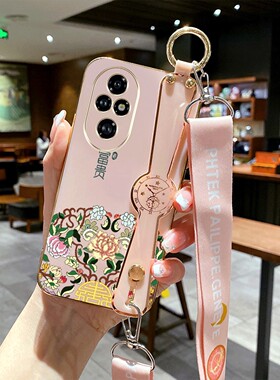 适用荣耀200手机壳ELI-AN00腕带HONOR2o0可斜挎ELI-AN0o电镀化为荣誉20o保护套200全包防摔奢华高级感创意