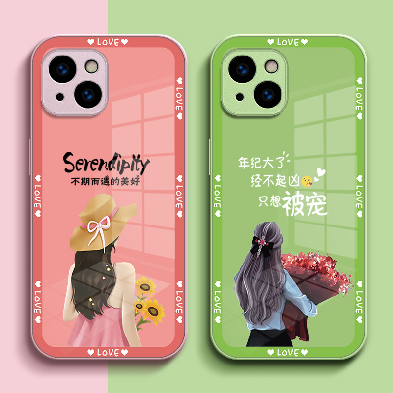 适用iphone 13手机壳A2634玻璃壳苹果l3硬壳ihone13女款ip13保护套萍果13全包pg13奢华iphoen13高级感