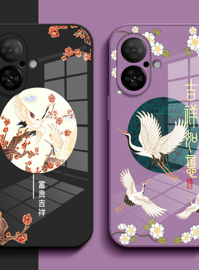 适用iphone16plus手机壳A3291中国风ihone16plus小清新Iph0ne16plus。保护套爱疯16plus钢化玻璃壳玻璃壳简约