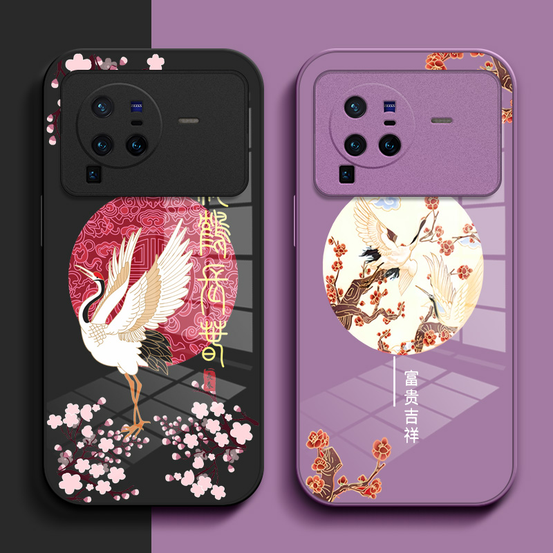 适用vivo X80pro手机壳V2185A钢化玻璃壳vio x80pro硬壳VlvoX8opro奢华vlv0x80pro保护套vlvo高级感保护壳