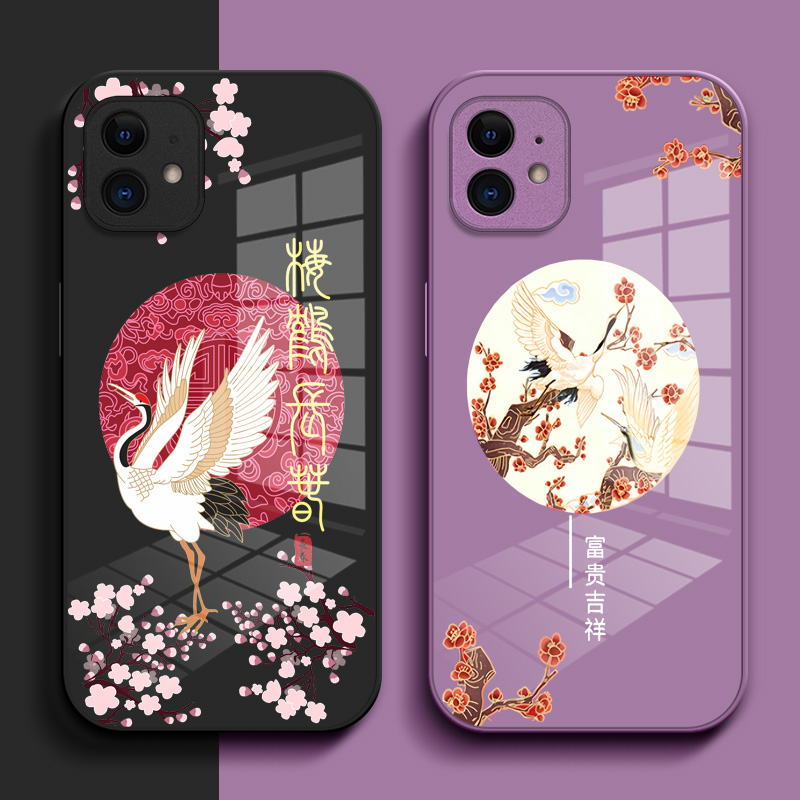 适用iphone 11手机壳a2223钢化玻璃壳iphne11硬壳i11奢华PgL1保护套iphoe11高级感pingg11保护壳平果11