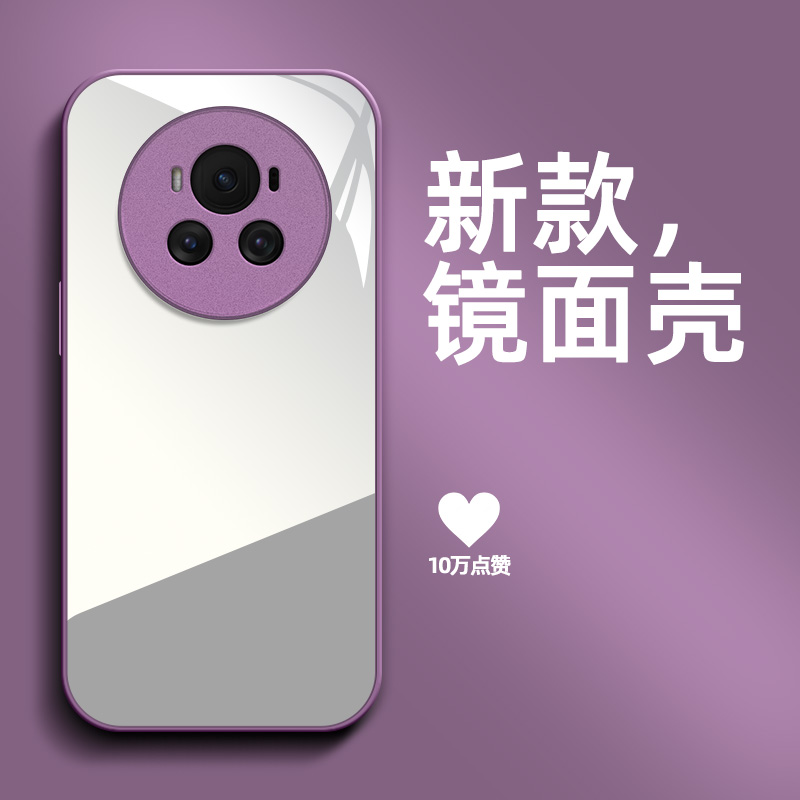 适用荣耀 Magic6手机壳BVL-AN00镜面 magic6带化妆镜HONORMαgic6保护套BVL-ANo0防摔magic6高级感补妆镜