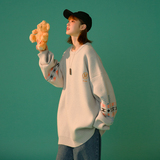 毛衣女外穿春秋季宽松复古美式字母印花慵懒风针织上衣5100，男装针织衫/毛衣，电商C208A