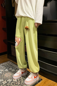 小熊运动裤男春秋季宽松束脚卫裤青少年潮流ins个性休闲裤子6651图片