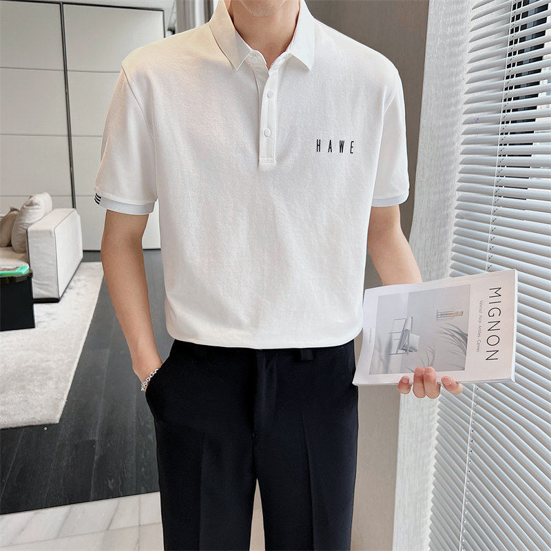 夏季青年男士翻领Polo衫轻熟风薄款休闲T恤抖音直播短袖上衣8802图片