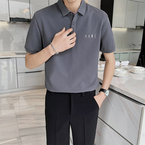2025夏季新款男士翻领Polo衫时尚休闲短袖t恤C203A-8802-P58控78图片