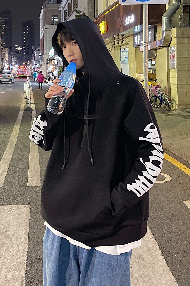 男生春秋季衣服潮流ins港风外套潮牌宽松百搭连帽卫衣男,女装短外套,电商C208A
