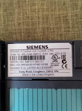 西门子控制单元6SL3244-0BB12-1FA0，9新 成