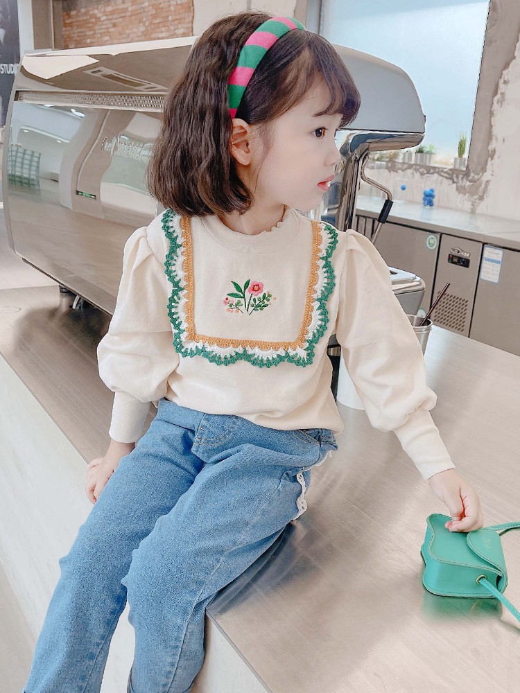 소녀 1 아동 운동복 봄 가을 2024 새로운 어린이 가을 레이스 유행 어린 소녀  소녀 가을 탑