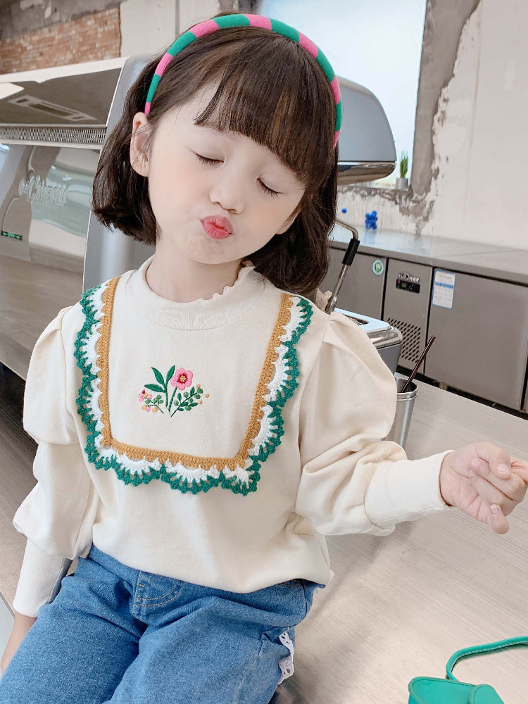 소녀 1 아동 운동복 봄 가을 2024 새로운 어린이 가을 레이스 유행 어린 소녀 소녀 가을 탑