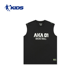 乔丹童装儿童篮球服短袖2024夏季大童男童短裤速干背心薄T8421114