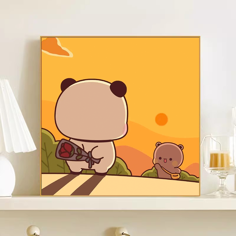 一二布布数字油画diy小熊