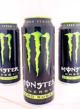 Monster黑罐无糖魔爪500mlx4 进口经典原味能量型维生素功能饮料