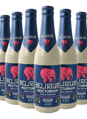 深粉象Delirium精酿啤酒 艾尔330mlx6瓶 比利时原瓶进口 二次发酵