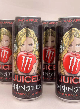 Monster魔爪苹果味500mlx4罐 欧洲进口 运动能量维生素功能饮料