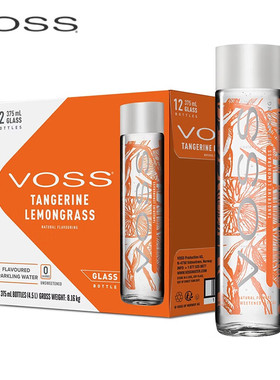 挪威进口芙丝VOSS气泡水柑橘柠檬草苏打水饮料无糖375mlx12玻璃瓶