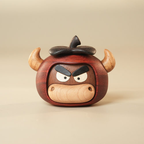 原上城原创创意设计把握牛柿摆件桌面装饰好运招财工艺品礼物