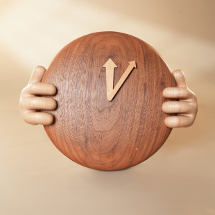 原上城把握时光原创个性 饰挂 卡通创意胡桃木挂钟时钟客厅家居装